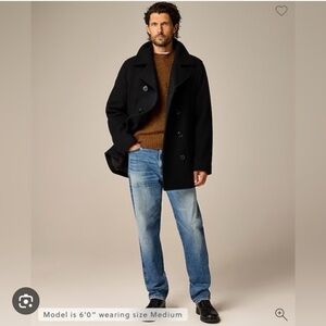J. Crew Dock Peacoat in wool blend with PrimaLoft®, Navy